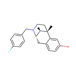 C[C@@H]1[C@@H]2Cc3ccc(O)cc3[C@@]1(C)CCN2Cc1ccc(F)cc1 ZINC000013740352