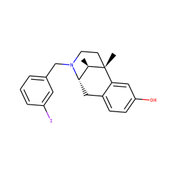 C[C@@H]1[C@@H]2Cc3ccc(O)cc3[C@@]1(C)CCN2Cc1cccc(I)c1 ZINC000013740363