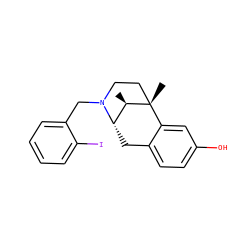 C[C@@H]1[C@@H]2Cc3ccc(O)cc3[C@@]1(C)CCN2Cc1ccccc1I ZINC000013740367