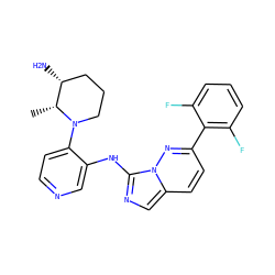 C[C@@H]1[C@H](N)CCCN1c1ccncc1Nc1ncc2ccc(-c3c(F)cccc3F)nn12 ZINC000142918490
