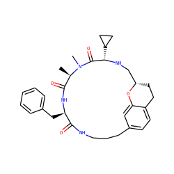 C[C@@H]1C(=O)N[C@H](Cc2ccccc2)C(=O)NCCCc2ccc3c(c2)O[C@@H](CC3)CN[C@@H](C2CC2)C(=O)N1C ZINC001772576199