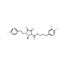 C[C@@H]1C(C(=O)NCCCc2ccc(Cl)c(Cl)c2)C(=O)C(=O)N1CCc1ccc(F)cc1 ZINC000222690852