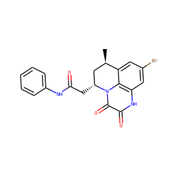 C[C@@H]1C[C@@H](CC(=O)Nc2ccccc2)n2c(=O)c(=O)[nH]c3cc(Br)cc1c32 ZINC000029322084