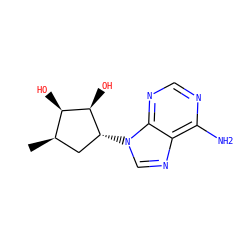 C[C@@H]1C[C@@H](n2cnc3c(N)ncnc32)[C@H](O)[C@@H]1O ZINC000013454886