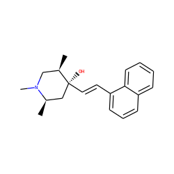 C[C@@H]1C[C@](O)(/C=C/c2cccc3ccccc23)[C@H](C)CN1C ZINC000064512627