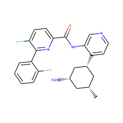 C[C@@H]1C[C@H](N)C[C@H](c2ccncc2NC(=O)c2ccc(F)c(-c3ccccc3F)n2)C1 ZINC000140303160