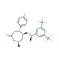 C[C@@H]1C[C@H](O[C@H](C)c2cc(C(F)(F)F)cc(C(F)(F)F)c2)[C@@H](c2ccc(F)cc2)CC(=O)N1 ZINC000036126684