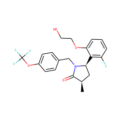 C[C@@H]1C[C@H](c2c(F)cccc2OCCO)N(Cc2ccc(OC(F)(F)F)cc2)C1=O ZINC000167125526