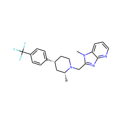 C[C@@H]1C[C@H](c2ccc(C(F)(F)F)cc2)CCN1Cc1nc2ncccc2n1C ZINC000071317156