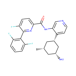 C[C@@H]1C[C@H](c2ccncc2NC(=O)c2ccc(F)c(-c3c(F)cccc3F)n2)C[C@H](N)C1 ZINC000140670580