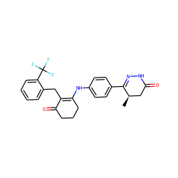 C[C@@H]1CC(=O)NN=C1c1ccc(NC2=C(Cc3ccccc3C(F)(F)F)C(=O)CCC2)cc1 ZINC000013587292