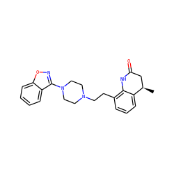 C[C@@H]1CC(=O)Nc2c(CCN3CCN(c4noc5ccccc45)CC3)cccc21 ZINC000028528799