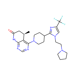 C[C@@H]1CC(=O)Nc2ncnc(N3CCC(c4nc(C(F)(F)F)cn4CCN4CCCC4)CC3)c21 ZINC000068267279