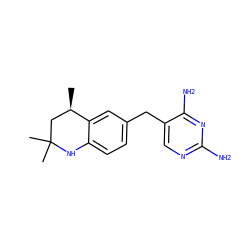 C[C@@H]1CC(C)(C)Nc2ccc(Cc3cnc(N)nc3N)cc21 ZINC000029566055