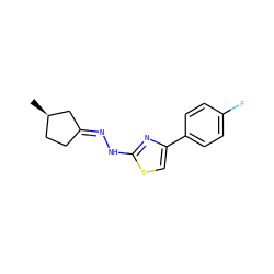 C[C@@H]1CC/C(=N\Nc2nc(-c3ccc(F)cc3)cs2)C1 ZINC000169343931