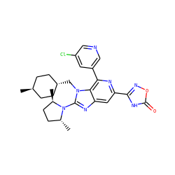 C[C@@H]1CC[C@@H](C)N1c1nc2cc(-c3noc(=O)[nH]3)nc(-c3cncc(Cl)c3)c2n1C[C@H]1CC[C@H](C)CC1 ZINC000261114289