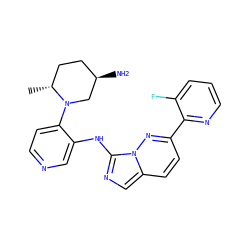 C[C@@H]1CC[C@@H](N)CN1c1ccncc1Nc1ncc2ccc(-c3ncccc3F)nn12 ZINC000205345634