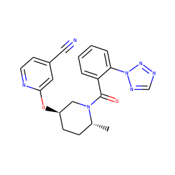 C[C@@H]1CC[C@@H](Oc2cc(C#N)ccn2)CN1C(=O)c1ccccc1-n1ncnn1 ZINC000096167305