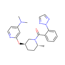 C[C@@H]1CC[C@@H](Oc2cc(N(C)C)ccn2)CN1C(=O)c1ccccc1-n1nccn1 ZINC000299851682