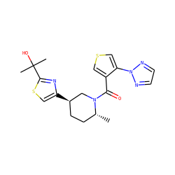 C[C@@H]1CC[C@@H](c2csc(C(C)(C)O)n2)CN1C(=O)c1cscc1-n1nccn1 ZINC000473088531