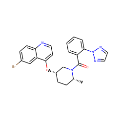 C[C@@H]1CC[C@H](Oc2ccnc3ccc(Br)cc23)CN1C(=O)c1ccccc1-n1nccn1 ZINC000299870903