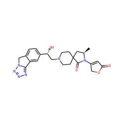 C[C@@H]1CC2(CCN(C[C@@H](O)c3ccc4c(c3)-c3nnnn3C4)CC2)C(=O)N1C1=CC(=O)OC1 ZINC000653825300