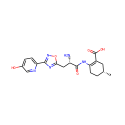 C[C@@H]1CCC(NC(=O)[C@@H](N)Cc2nc(-c3ccc(O)cn3)no2)=C(C(=O)O)C1 ZINC000071341749