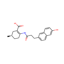 C[C@@H]1CCC(NC(=O)CCc2ccc3cc(O)ccc3c2)=C(C(=O)O)C1 ZINC000049036401