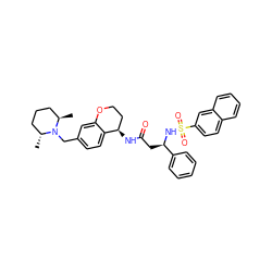 C[C@@H]1CCC[C@@H](C)N1Cc1ccc2c(c1)OCC[C@H]2NC(=O)C[C@@H](NS(=O)(=O)c1ccc2ccccc2c1)c1ccccc1 ZINC000028644864