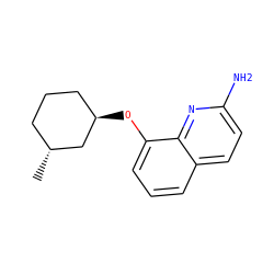 C[C@@H]1CCC[C@@H](Oc2cccc3ccc(N)nc23)C1 ZINC000028381349