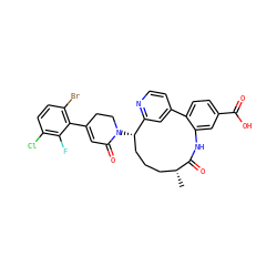 C[C@@H]1CCC[C@H](N2CCC(c3c(Br)ccc(Cl)c3F)=CC2=O)c2cc(ccn2)-c2ccc(C(=O)O)cc2NC1=O ZINC000220119753