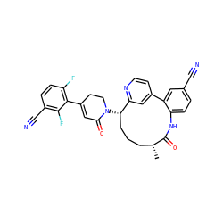 C[C@@H]1CCC[C@H](N2CCC(c3c(F)ccc(C#N)c3F)=CC2=O)c2cc(ccn2)-c2cc(C#N)ccc2NC1=O ZINC000220115840
