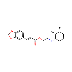 C[C@@H]1CCC[C@H](NC(=O)COC(=O)/C=C/c2ccc3c(c2)OCO3)[C@@H]1C ZINC000004836429