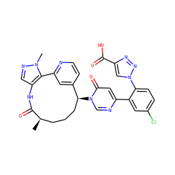 C[C@@H]1CCC[C@H](n2cnc(-c3cc(Cl)ccc3-n3cc(C(=O)O)nn3)cc2=O)c2ccnc(c2)-c2c(cnn2C)NC1=O ZINC001772648028
