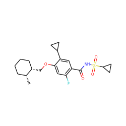 C[C@@H]1CCCC[C@@H]1COc1cc(F)c(C(=O)NS(=O)(=O)C2CC2)cc1C1CC1 ZINC000207148574