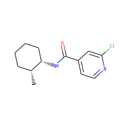 C[C@@H]1CCCC[C@@H]1NC(=O)c1ccnc(Cl)c1 ZINC000019813494