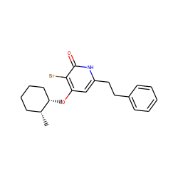 C[C@@H]1CCCC[C@@H]1Oc1cc(CCc2ccccc2)[nH]c(=O)c1Br ZINC000095588559