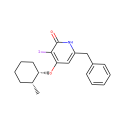 C[C@@H]1CCCC[C@@H]1Oc1cc(Cc2ccccc2)[nH]c(=O)c1I ZINC000095587445
