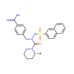 C[C@@H]1CCCCN1C(=O)N(Cc1ccc(C(=N)N)cc1)NS(=O)(=O)c1ccc2ccccc2c1 ZINC000029324021