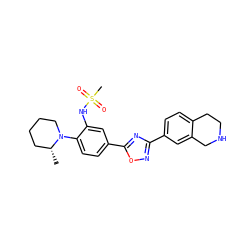 C[C@@H]1CCCCN1c1ccc(-c2nc(-c3ccc4c(c3)CNCC4)no2)cc1NS(C)(=O)=O ZINC000118843852