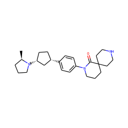 C[C@@H]1CCCN1[C@@H]1CC[C@H](c2ccc(N3CCCC4(CCNCC4)C3=O)cc2)C1 ZINC000072318335