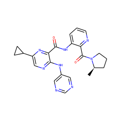 C[C@@H]1CCCN1C(=O)c1ncccc1NC(=O)c1nc(C2CC2)cnc1Nc1cncnc1 ZINC000142914811