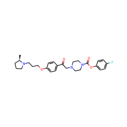 C[C@@H]1CCCN1CCCOc1ccc(C(=O)CN2CCN(C(=O)Oc3ccc(F)cc3)CC2)cc1 ZINC000084739377