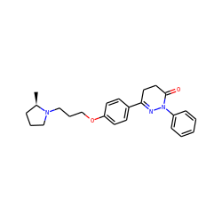 C[C@@H]1CCCN1CCCOc1ccc(C2=NN(c3ccccc3)C(=O)CC2)cc1 ZINC000073223318