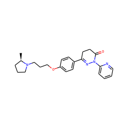 C[C@@H]1CCCN1CCCOc1ccc(C2=NN(c3ccccn3)C(=O)CC2)cc1 ZINC000073223816