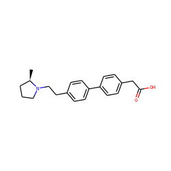 C[C@@H]1CCCN1CCc1ccc(-c2ccc(CC(=O)O)cc2)cc1 ZINC000144802694