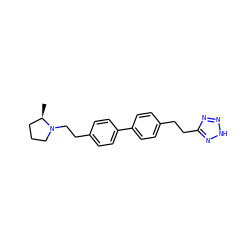 C[C@@H]1CCCN1CCc1ccc(-c2ccc(CCc3nn[nH]n3)cc2)cc1 ZINC000221090166