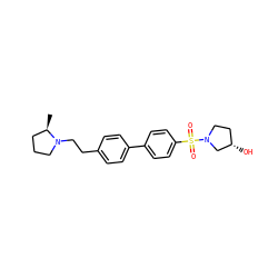 C[C@@H]1CCCN1CCc1ccc(-c2ccc(S(=O)(=O)N3CC[C@H](O)C3)cc2)cc1 ZINC000043071103