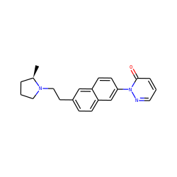 C[C@@H]1CCCN1CCc1ccc2cc(-n3ncccc3=O)ccc2c1 ZINC000003950129