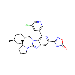 C[C@@H]1CCCN1c1nc2cc(-c3noc(=O)[nH]3)nc(-c3cncc(Cl)c3)c2n1C[C@H]1CC[C@H](C)CC1 ZINC000261135905